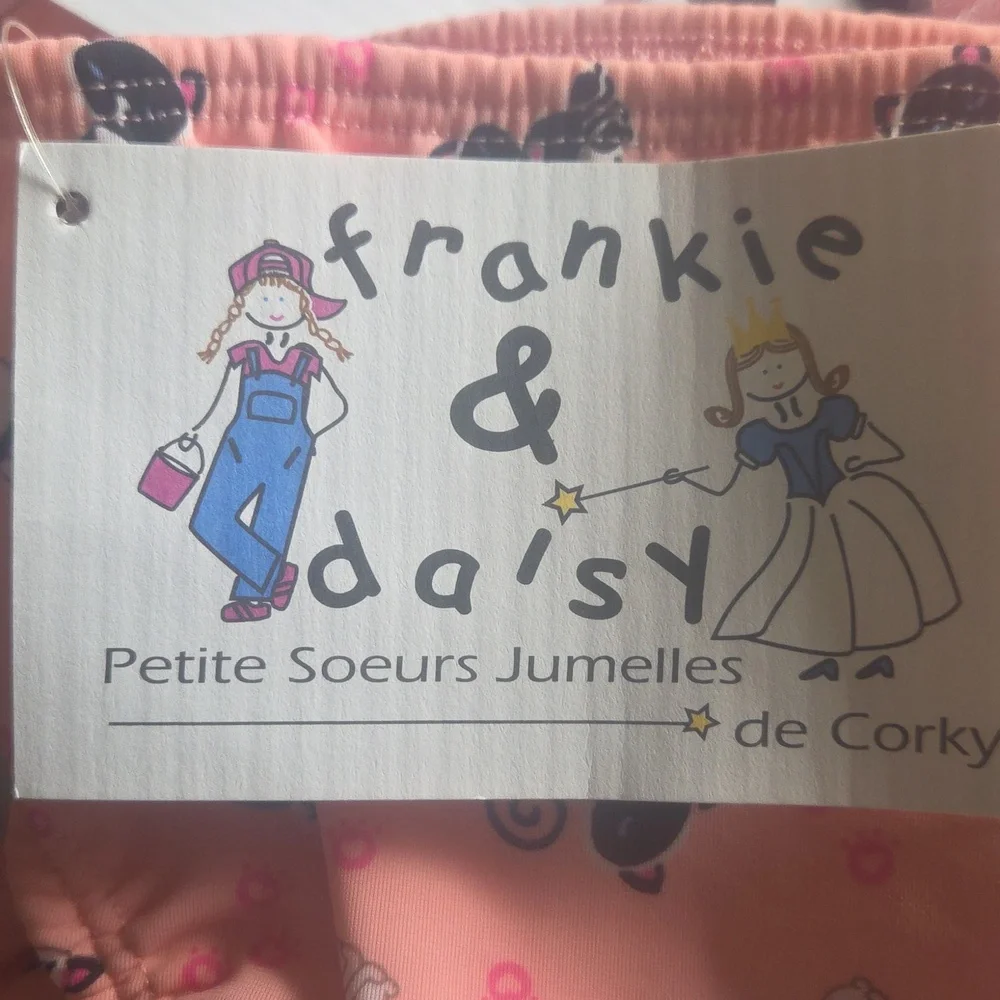 Frankie & Daisy 2 Piece Infant Kitty Swim Suit NWT